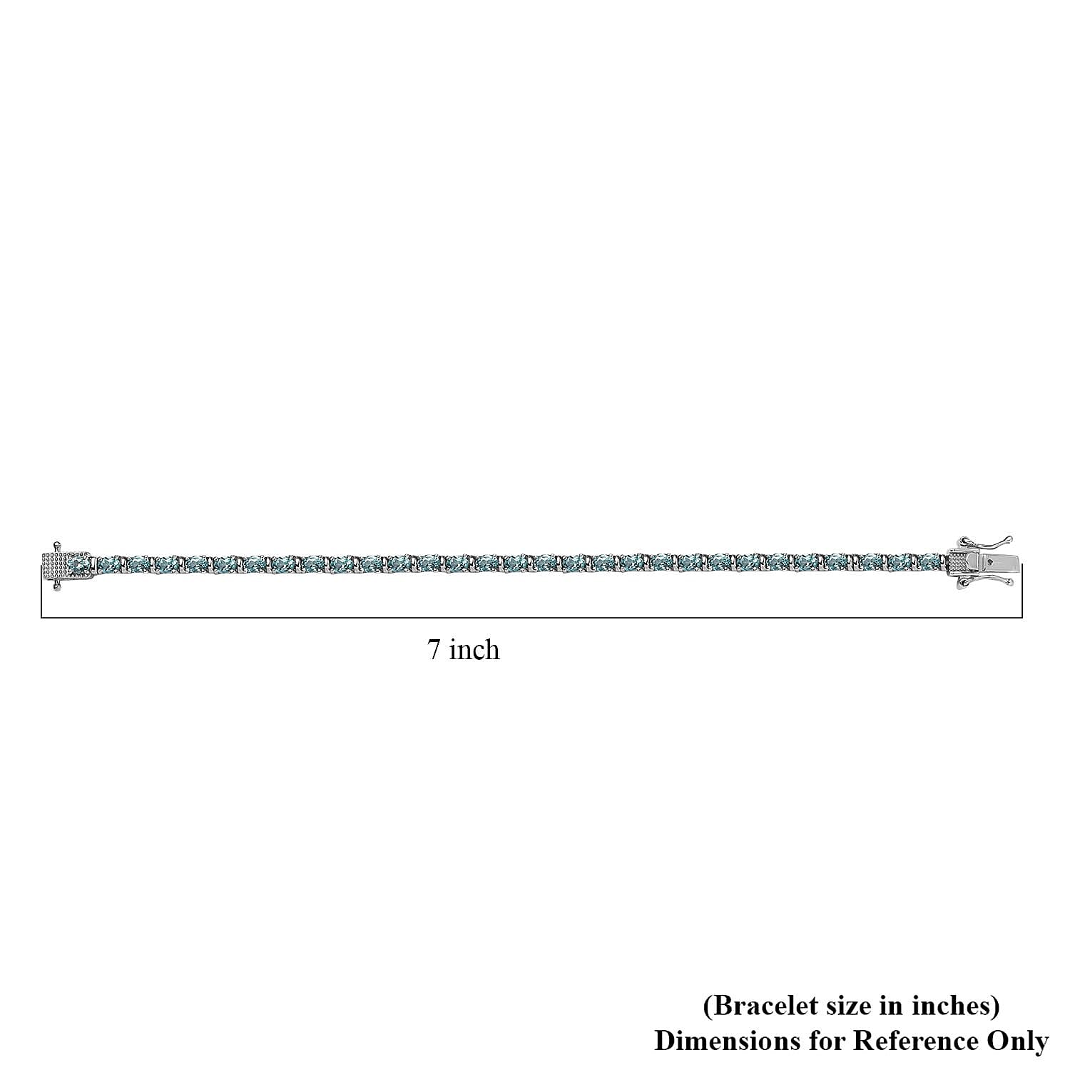 Betroka Blue Apatite Tennis Bracelet in Platinum Over Sterling Silver (6.50 In) 5.75 ctw