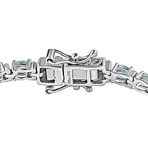 Betroka Blue Apatite Tennis Bracelet in Platinum Over Sterling Silver (7.25 In) 6.10 ctw