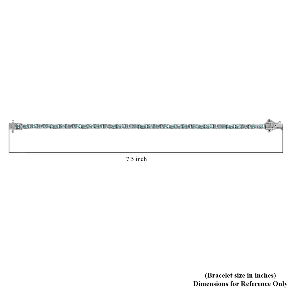 Betroka Blue Apatite Tennis Bracelet in Platinum Over Sterling Silver (7.25 In) 6.10 ctw image number 4