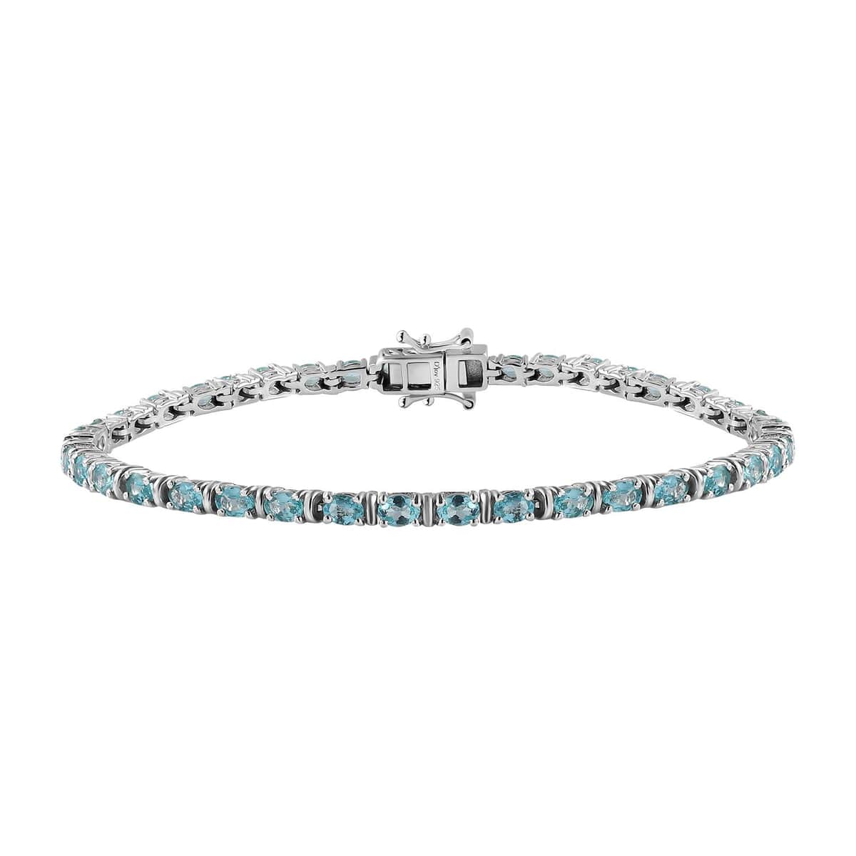 Betroka Blue Apatite Tennis Bracelet in Platinum Over Sterling Silver (8.00 In) 6.50 ctw image number 0