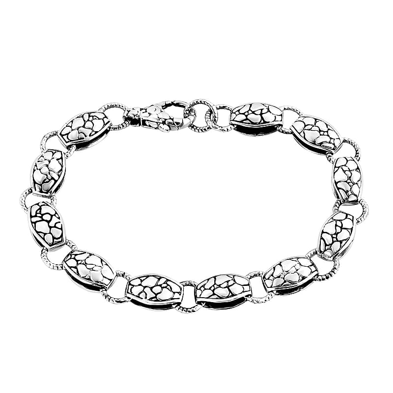 Bali Legacy Twisted Pebble Link Bracelet in Sterling Silver (6.50 In) 19 Grams