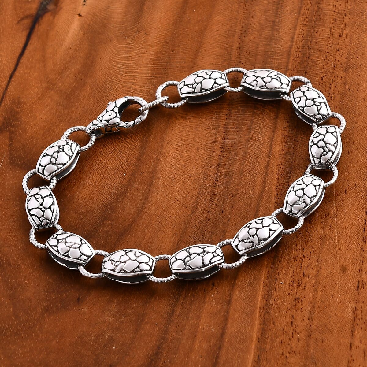 Bali Legacy Twisted Pebble Link Bracelet in Sterling Silver (6.50 In) 19 Grams image number 1