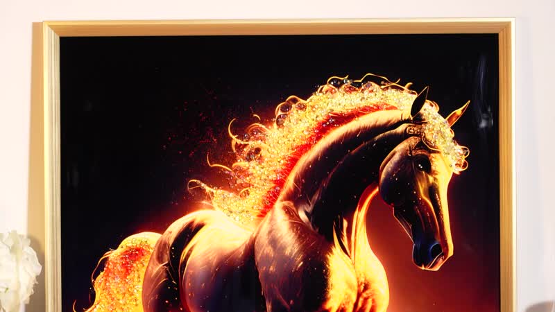 Horse Crystal Painting Photo Frame-(23.62"x23.62")