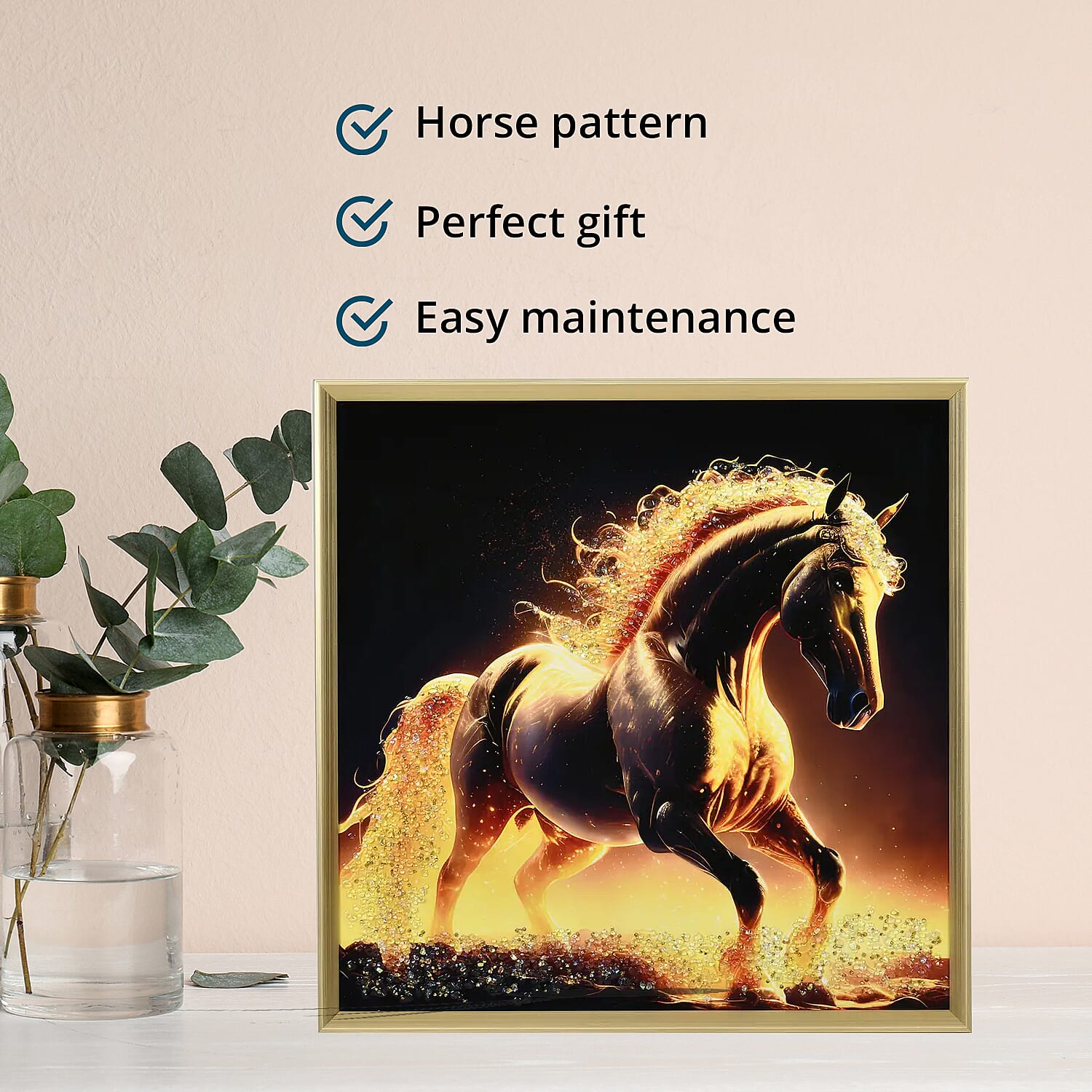 Horse Crystal Painting Photo Frame