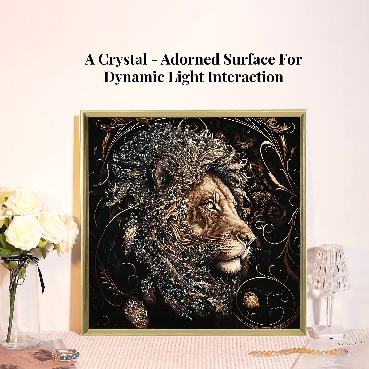 Lion Crystal Painting Photo Frame image number 1