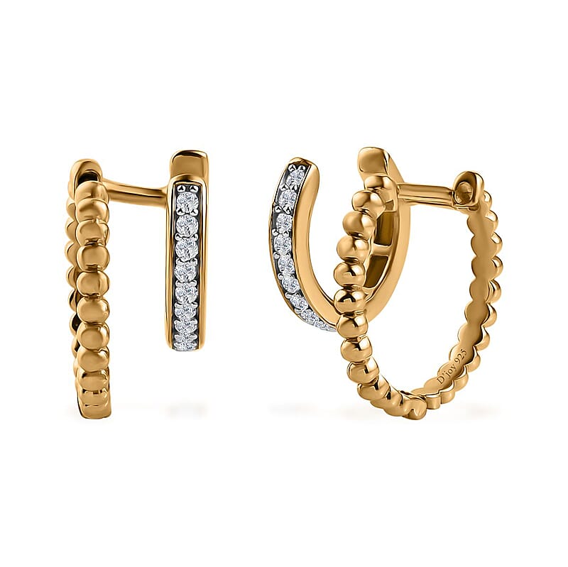 Moissanite Hoop Earrings in Vermeil Yellow Gold Over Sterling Silver 0.50 ctw
