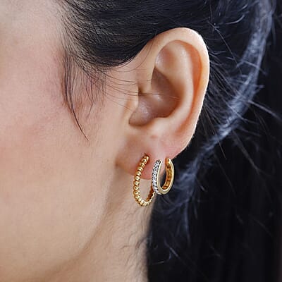 Moissanite Hoop Earrings in Vermeil Yellow Gold Over Sterling Silver 0.50 ctw