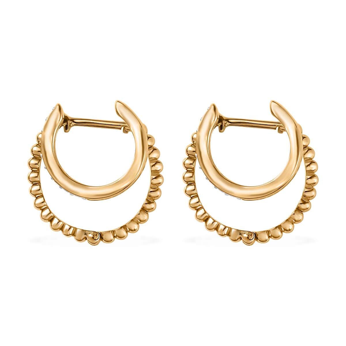Moissanite Hoop Earrings in Vermeil Yellow Gold Over Sterling Silver 0.50 ctw image number 3