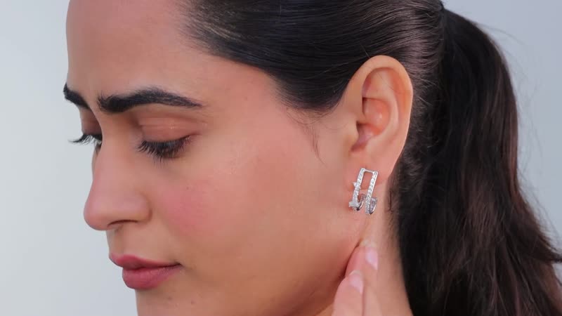 Moissanite Earrings in Platinum Over Sterling Silver 1.65 ctw