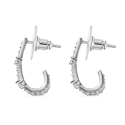 D'Joy Moissanite Earrings in Platinum Over Sterling Silver 1.65 ctw