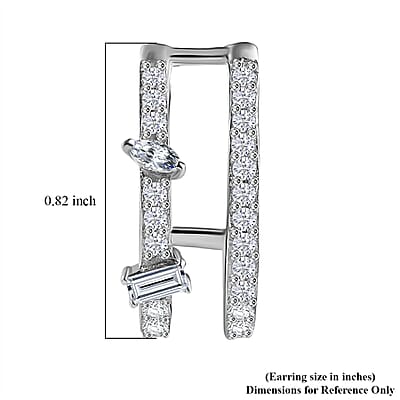 D'Joy Moissanite Earrings in Platinum Over Sterling Silver 1.65 ctw