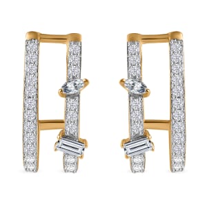 Moissanite Earrings in Vermeil Yellow Gold Over Sterling Silver 1.65 ctw