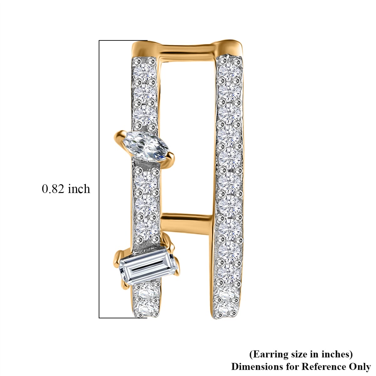 Moissanite Earrings in Vermeil Yellow Gold Over Sterling Silver 1.65 ctw image number 4