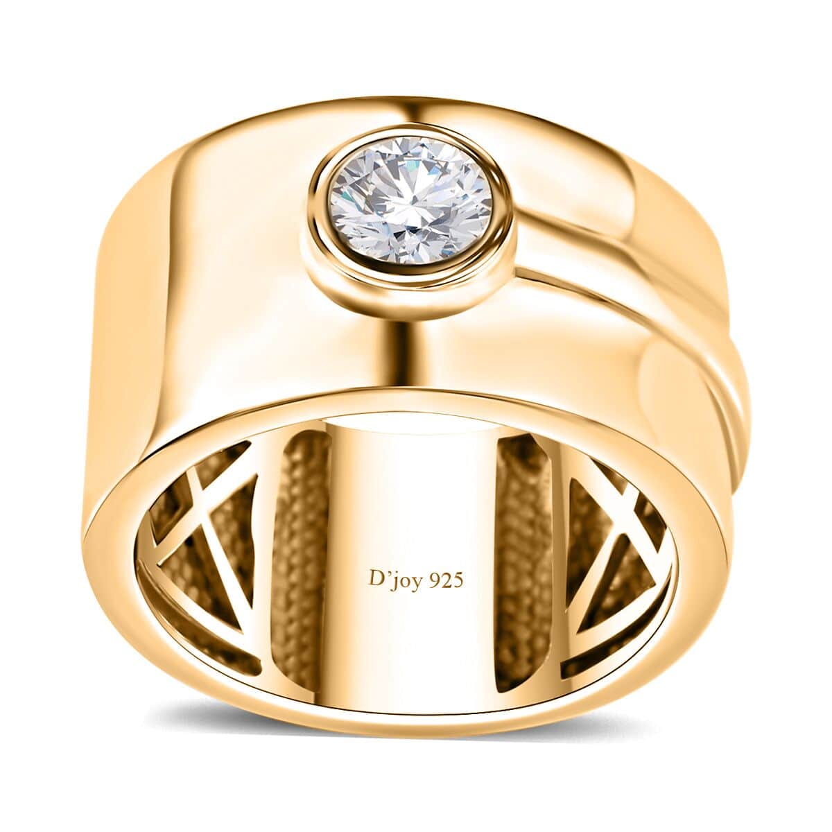 Moissanite Ring in Vermeil Yellow Gold Over Sterling Silver (Size 7.0) 0.40 ctw image number 0