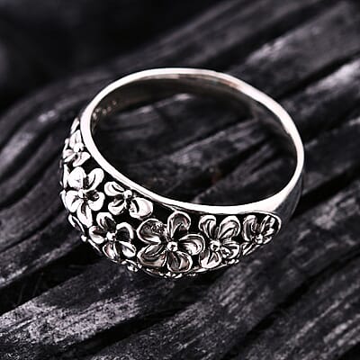 Bali Legacy Frangipani Flower Ring in Sterling Silver (Size 10.0) 4.90 Grams