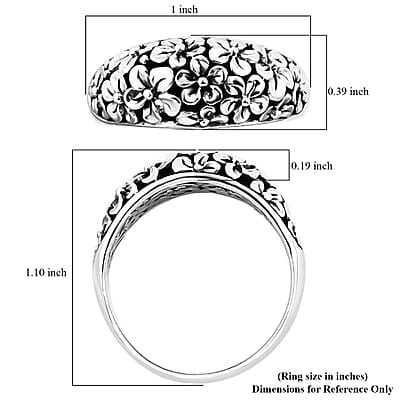 Bali Legacy Frangipani Flower Ring in Sterling Silver (Size 10.0) 4.90 Grams