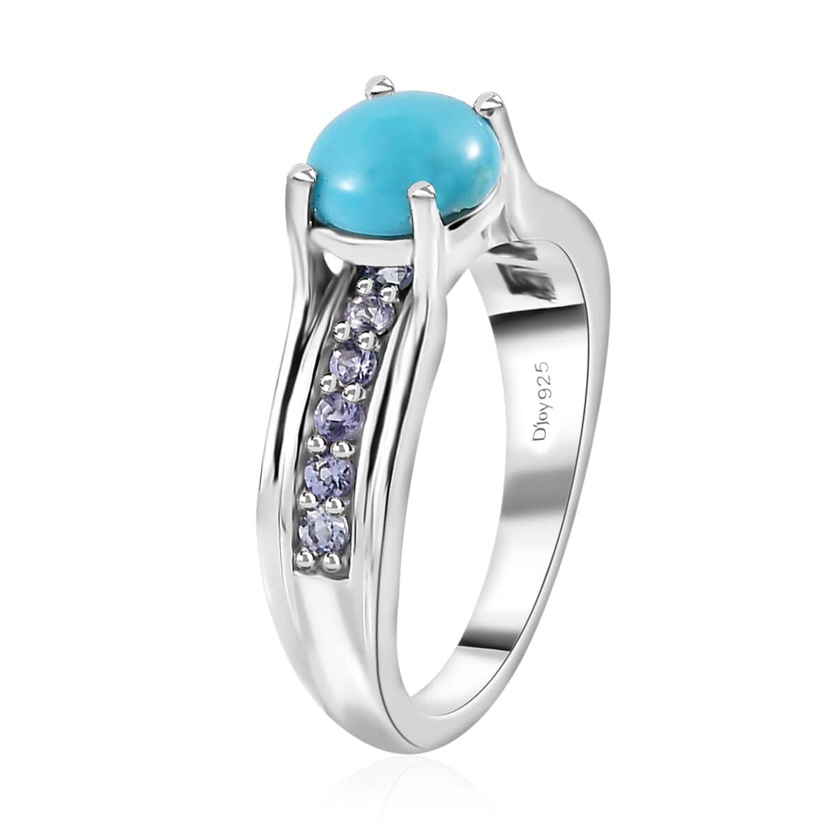 Premium Sleeping Beauty Turquoise and Tanzanite Ring in Platinum Over Sterling Silver (Size 6.0) 1.50 ctw image number 3