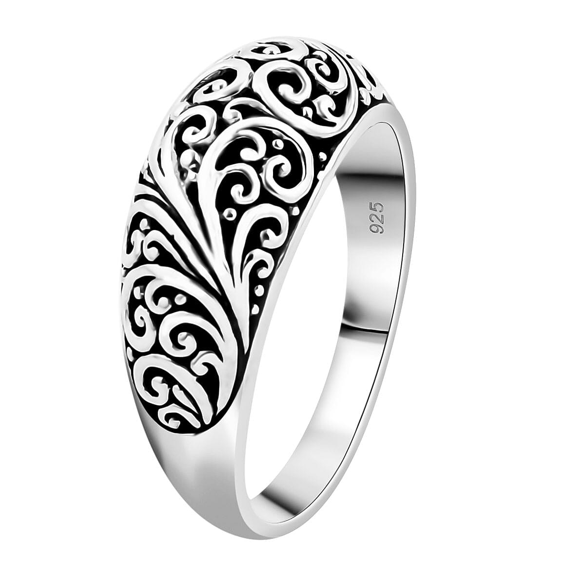 Bali Legacy Filigree Ring in Sterling Silver (Size 8.0) 5 Grams image number 3
