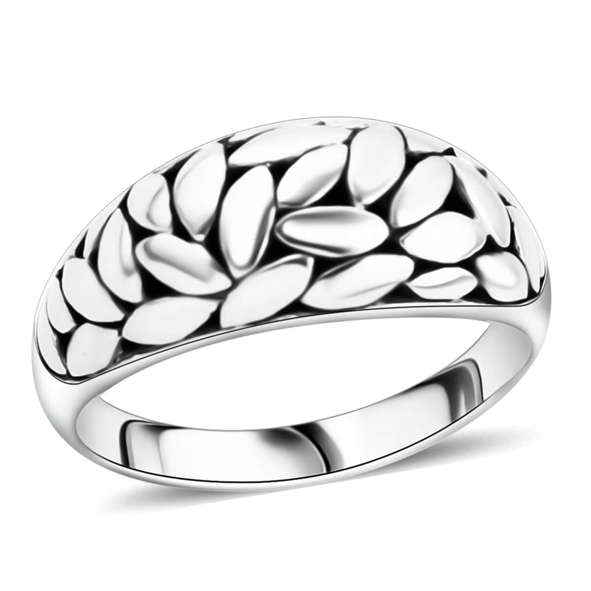 Bali Legacy Sterling Silver Leaf Borobudur Ring (Size 10.0) 5 Grams image number 0