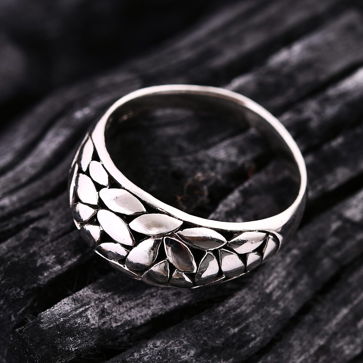 Bali Legacy Sterling Silver Leaf Borobudur Ring (Size 5.0) 5 Grams image number 1