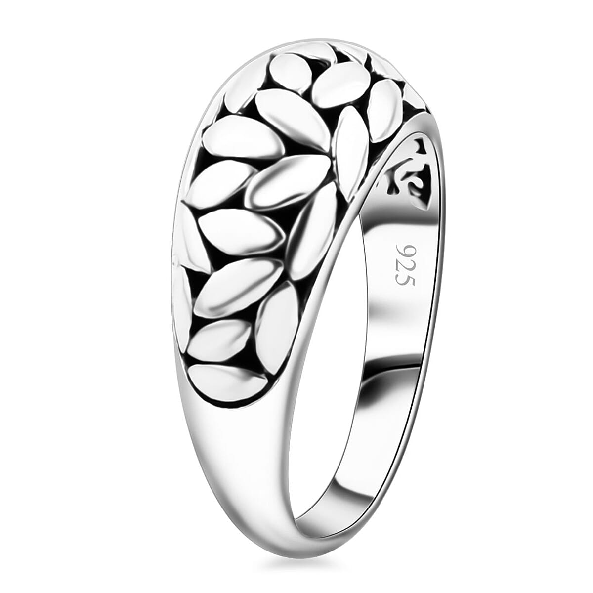 Bali Legacy Sterling Silver Leaf Borobudur Ring (Size 7.0) 5 Grams image number 3