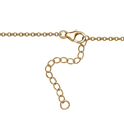 Multi Gemstone Station Necklace 18-20 Inches in Vermeil Yellow Gold Over Sterling Silver 6.50 ctw