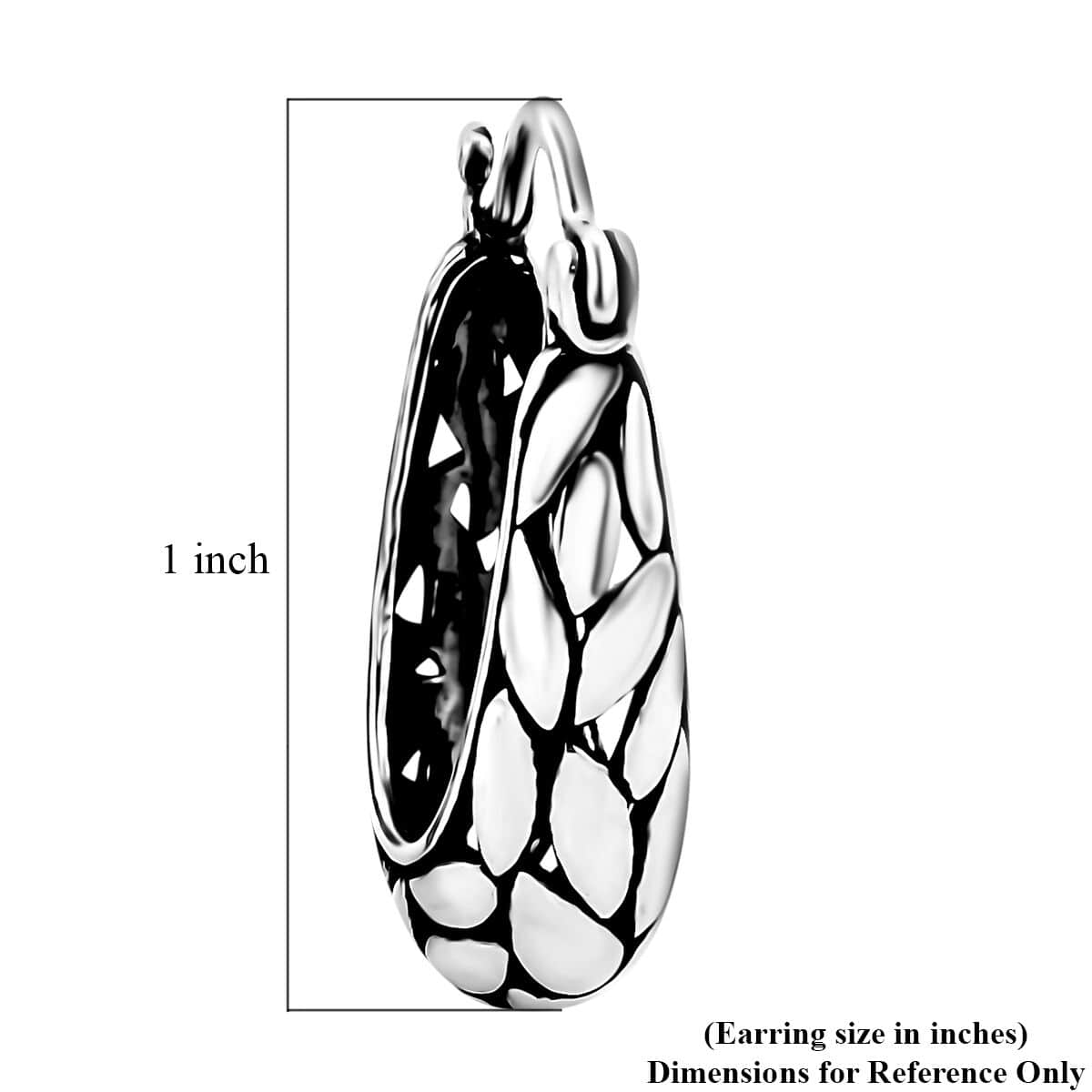 Bali Legacy Leaf Borobudur Hoop Earrings in Sterling Silver 5.85 Grams image number 4