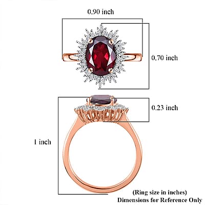 Luxoro 10K Rose Gold Premium Orissa Rhodolite Garnet and G-H I2 Diamond Ring (Size 10.0) 3.40 ctw (Del. in 10-12 Days)