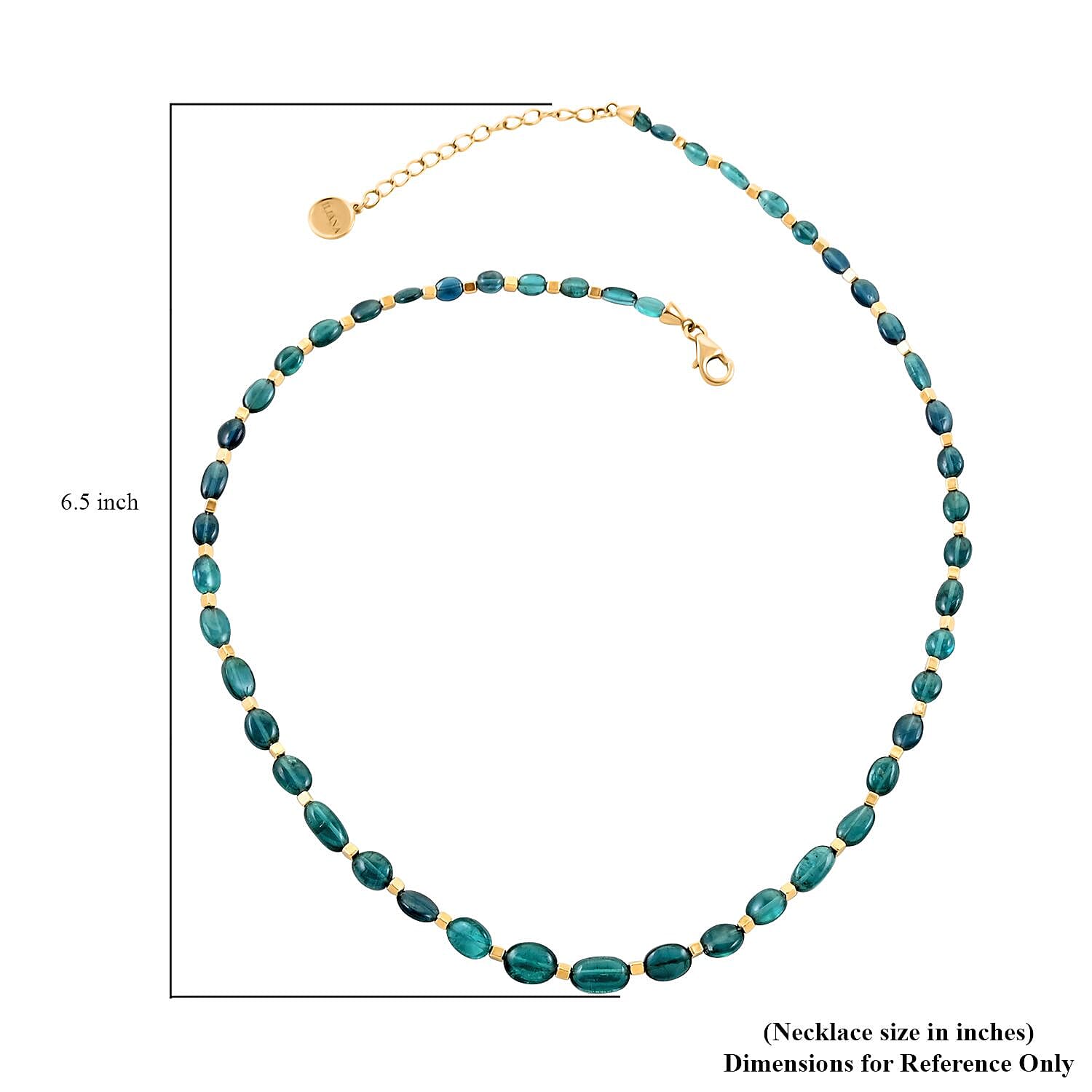 Certified & Appraised Iliana 18K Yellow Gold AAA Monte Belo Indicolite Beaded Graduation Necklace 18-20 Inches 42.00 ctw
