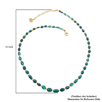 Certified & Appraised Iliana 18K Yellow Gold AAA Monte Belo Indicolite Beaded Graduation Necklace 18-20 Inches 42.00 ctw