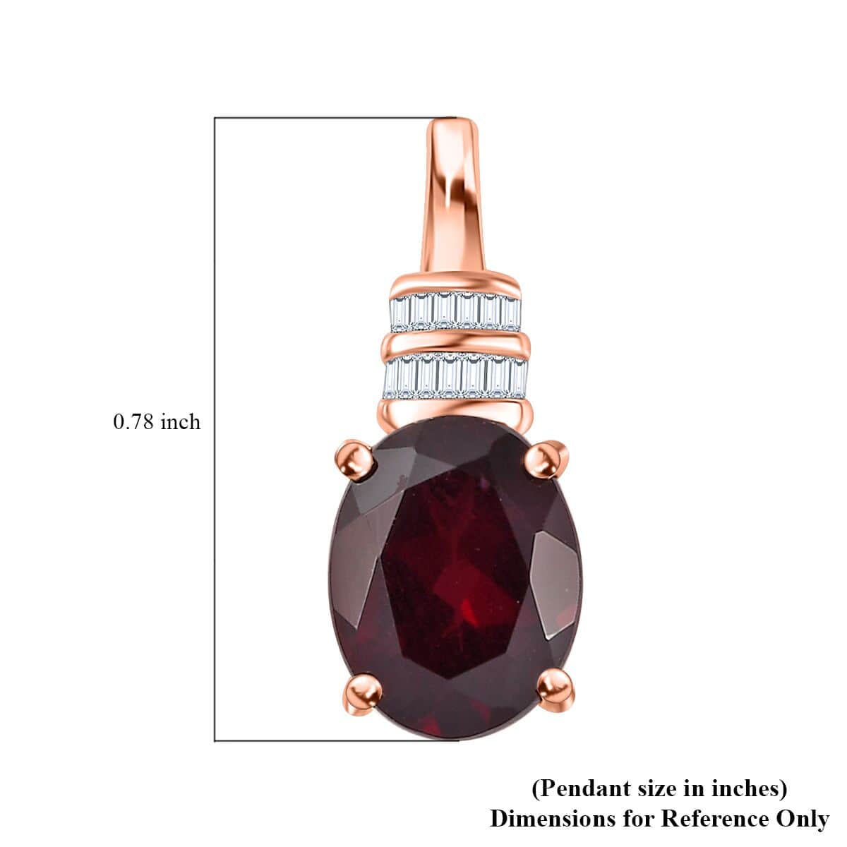 Luxoro 10K Rose Gold Premium Orissa Rhodolite Garnet and G-H I2 Diamond Pendant 3.00 ctw image number 5