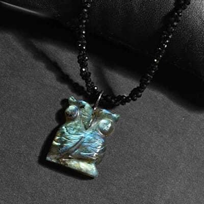 Labradorite and Thai Black Spinel 115.00 ctw Necklace