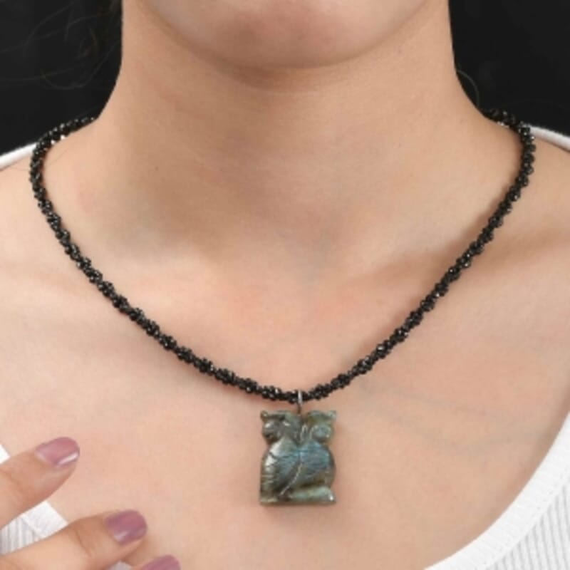 Labradorite and Thai Black Spinel 115.00 ctw Necklace