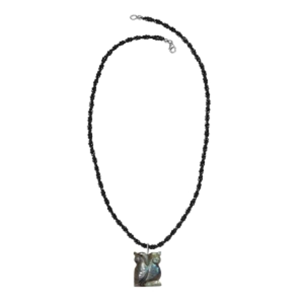 Labradorite and Thai Black Spinel 115.00 ctw Necklace in Rhodium Over Sterling Silver 20 Inches image number 4