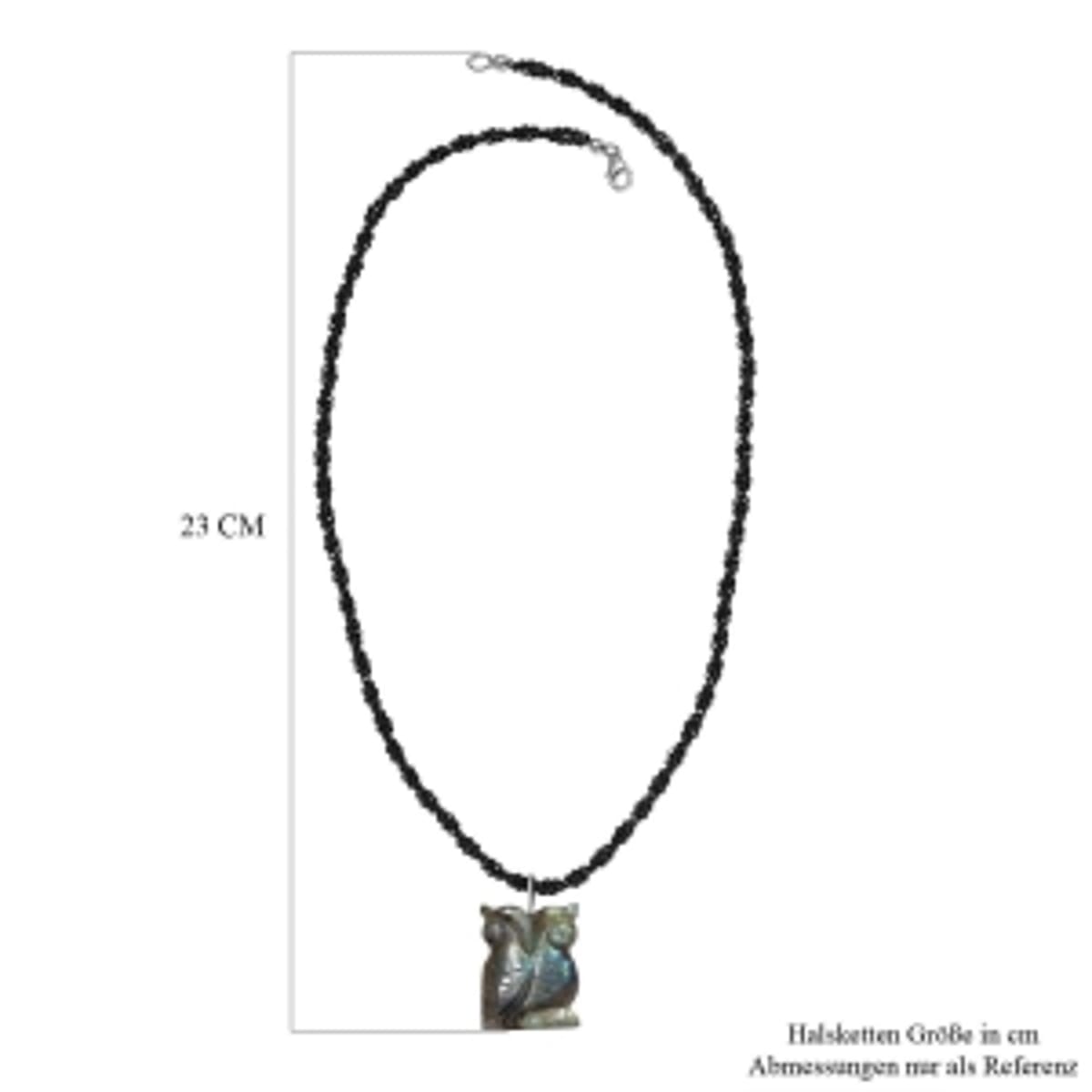 Labradorite and Thai Black Spinel 115.00 ctw Necklace in Rhodium Over Sterling Silver 20 Inches image number 6
