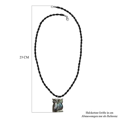 Labradorite and Thai Black Spinel 115.00 ctw Necklace