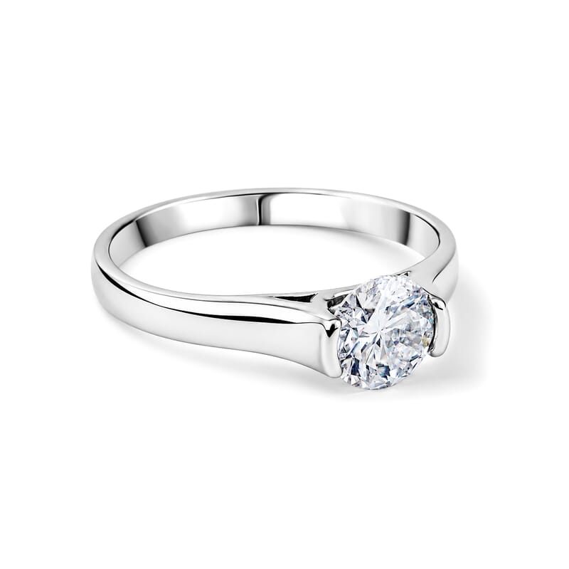 Moissanite 2.00 ctw Solitaire Ring in Platinum Over Sterling Silver (Size 11.5) (5 g)