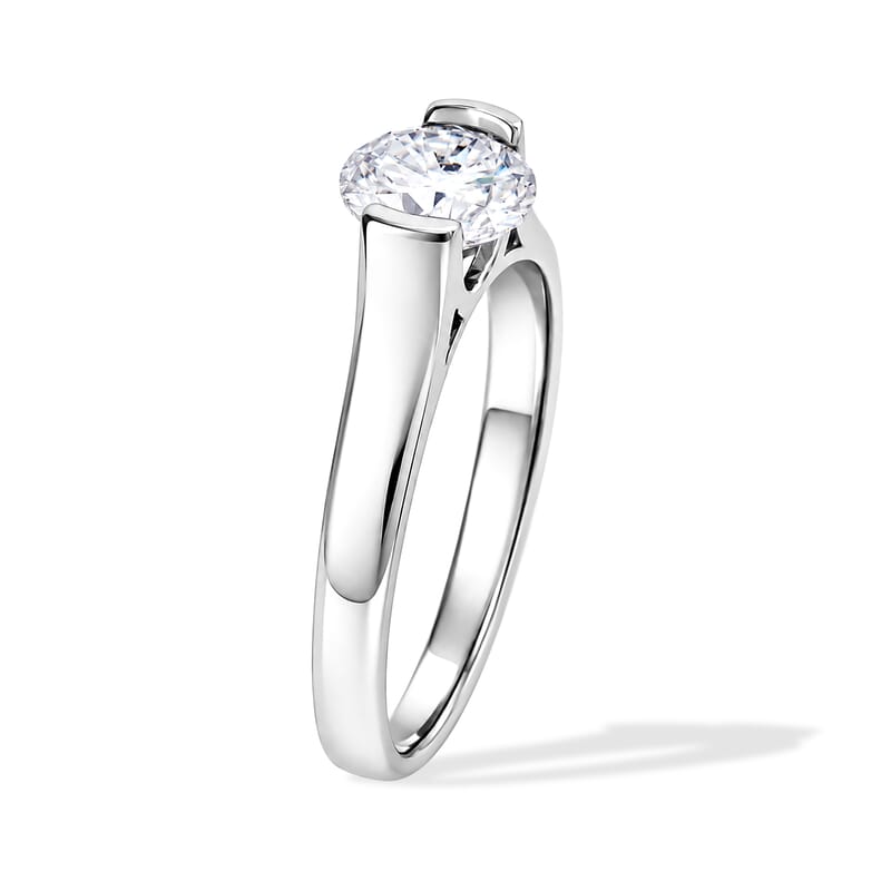 Moissanite 2.00 ctw Solitaire Ring in Platinum Over Sterling Silver (Size 11.5) (5 g)