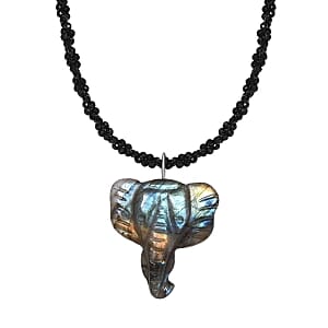 Labradorite and Thai Black Spinel 115.00 ctw Necklace