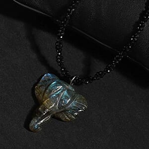 Labradorite and Thai Black Spinel 115.00 ctw Necklace