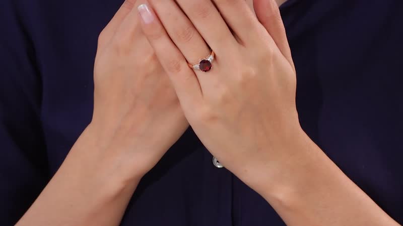 Luxoro 10K Rose Gold Premium Orissa Rhodolite Garnet and G-H I2 Diamond Ring (Size 10.0) 3.20 ctw