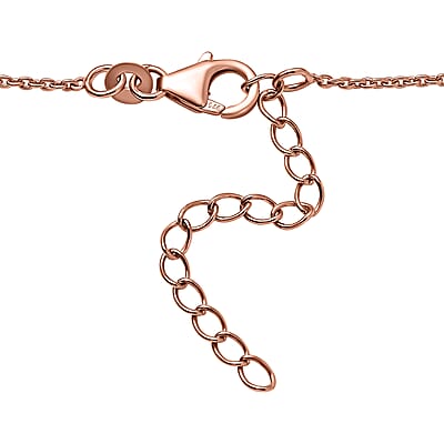 D'Joy Montepuez Ruby and White Zircon Sunburst Necklace 18-20 Inches in Vermeil Rose Gold Over Sterling Silver 1.00 ctw
