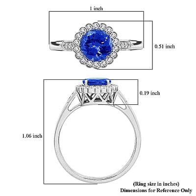 Certified & Appraised Rhapsody 950 Platinum AAAA Tanzanite and E-F VS Diamond Ring (Size 10.0) 5.06 Grams 2.10 ctw