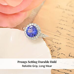 Certified & Appraised Rhapsody 950 Platinum AAAA Tanzanite and E-F VS Diamond Ring (Size 7.0) 5.06 Grams 2.10 ctw (Del. in 10-15 Days) 