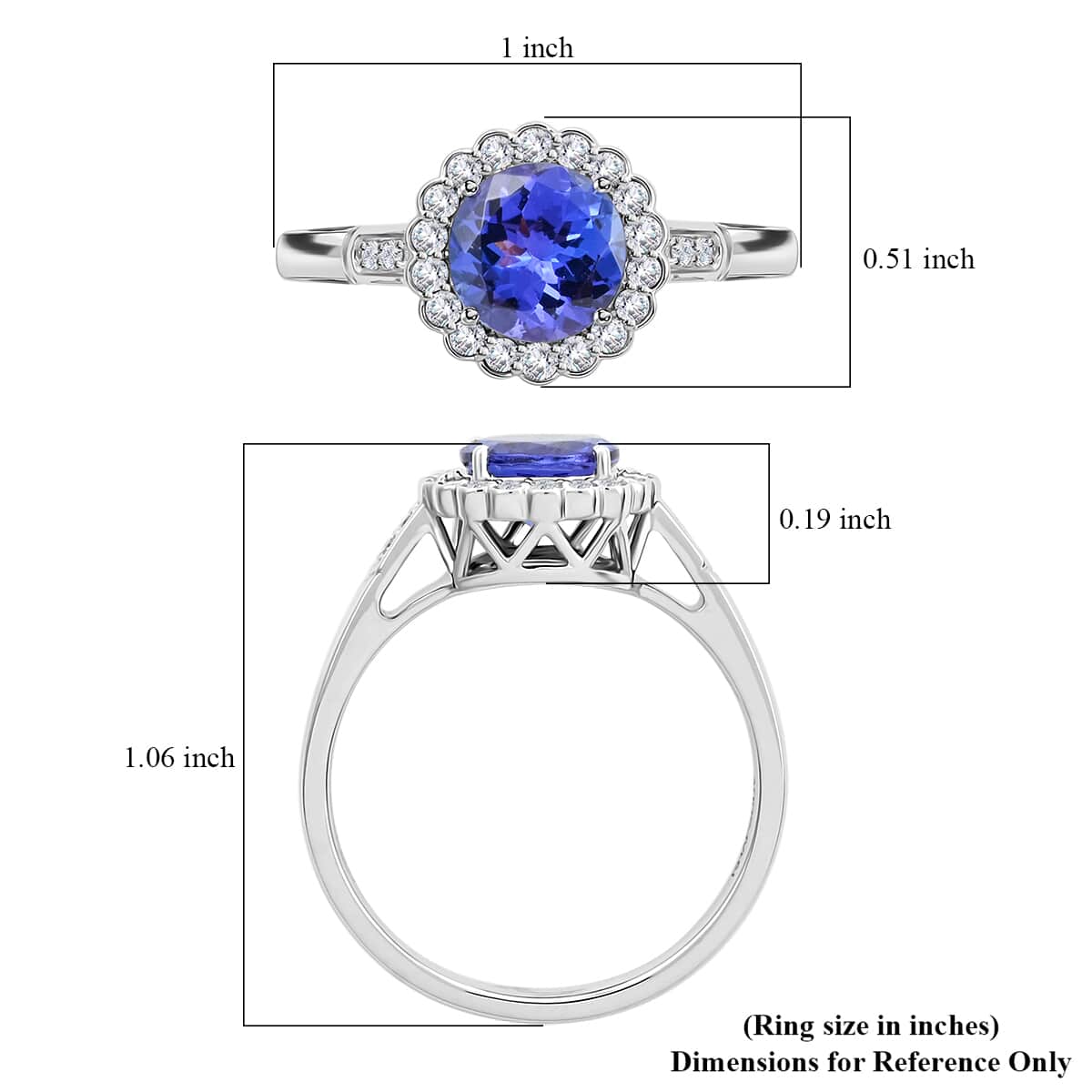 Certified & Appraised Rhapsody 950 Platinum AAAA Tanzanite and E-F VS Diamond Ring (Size 7.0) 5.06 Grams 2.10 ctw image number 5