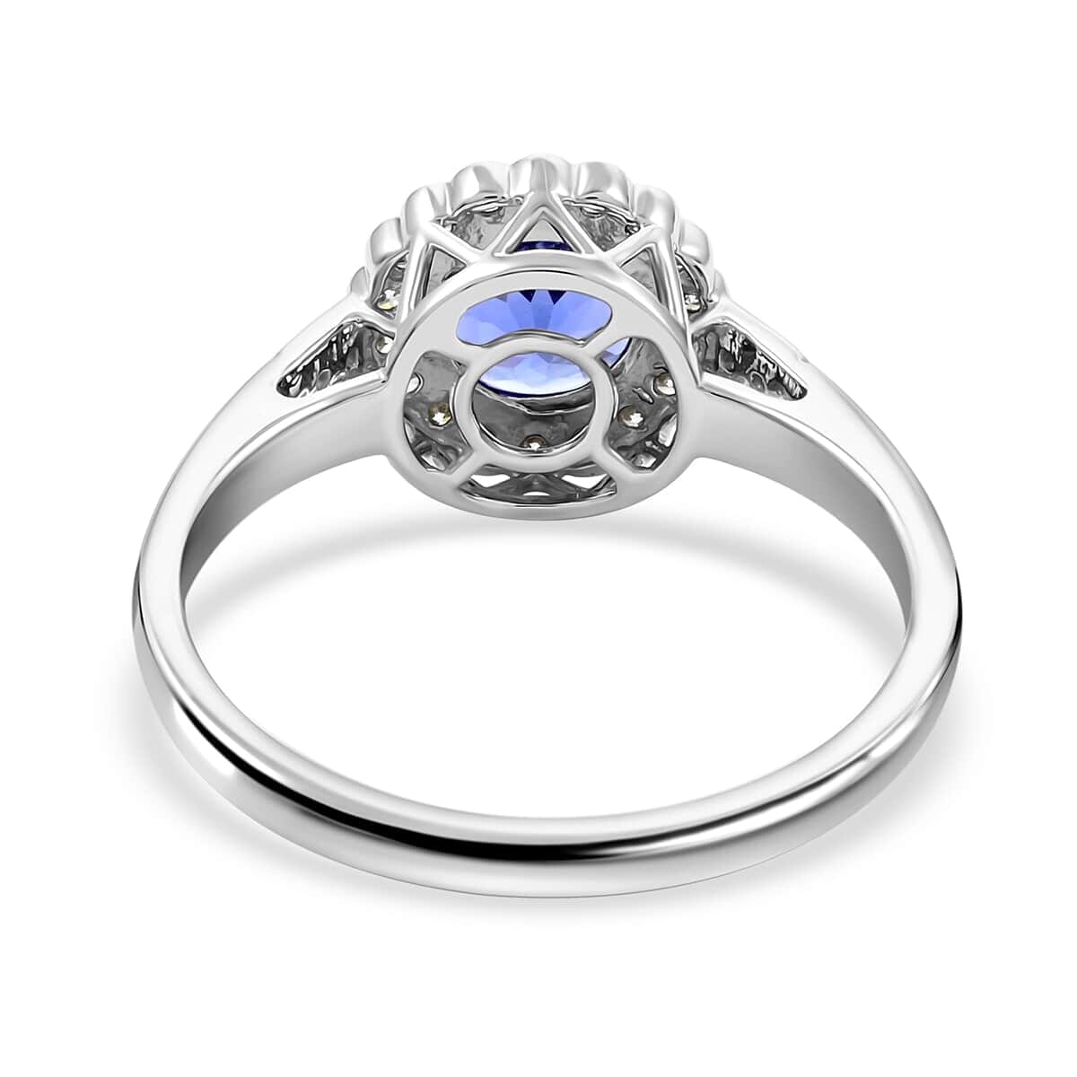 Certified & Appraised Rhapsody 950 Platinum AAAA Tanzanite, Diamond (E-F, VS) (0.32 cts) Ring (Size 8.5) (5.06 g) 2.10 ctw image number 4