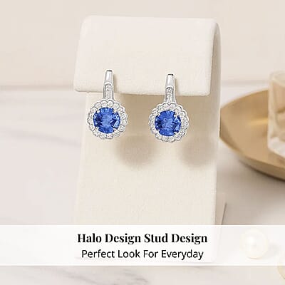 Certified & Appraised Rhapsody 950 Platinum AAAA Tanzanite and E-F VS Diamond Earrings 2.20 ctw