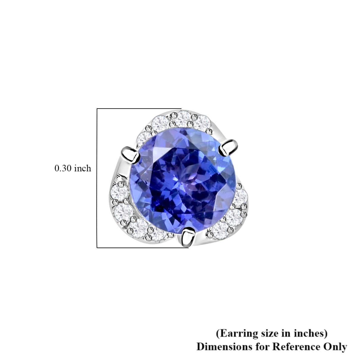 Certified & Appraised Rhapsody 950 Platinum AAAA Tanzanite and E-F VS Diamond Stud Earrings 2.00 ctw image number 4