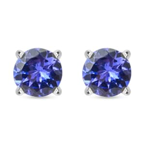 Certified & Appraised Rhapsody 950 Platinum AAAA Tanzanite Stud Earrings 1.30 ctw