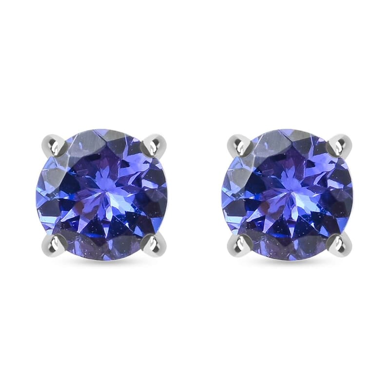 Certified & Appraised Rhapsody AAAA Tanzanite 1.30 ctw Stud Earrings in 950 Platinum